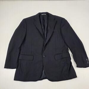 Canali Blazer Sport Coat Mens EU 50 Black Wool Travel Two Button Made in Italy